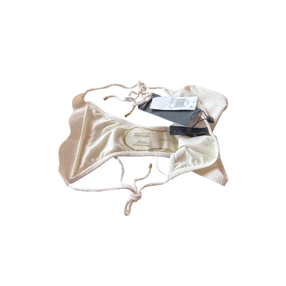 ViX Paula Hermanny Firenze Lou Tie Side Full Bikini Bottom White Small NWT - Picture 3 of 5